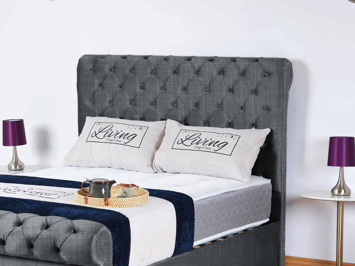 Chesterfield Sleigh Upholstered Bed