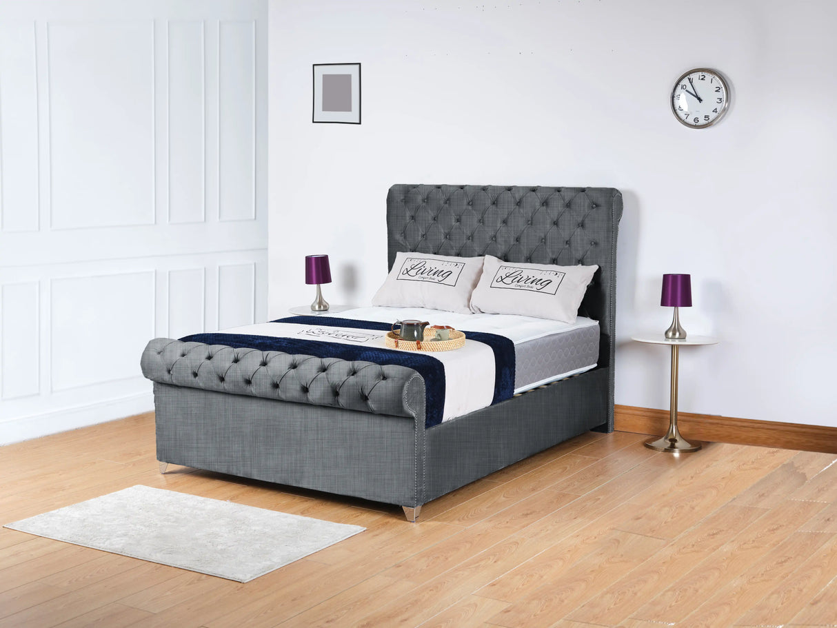 Chesterfield Sleigh Upholstered Bed