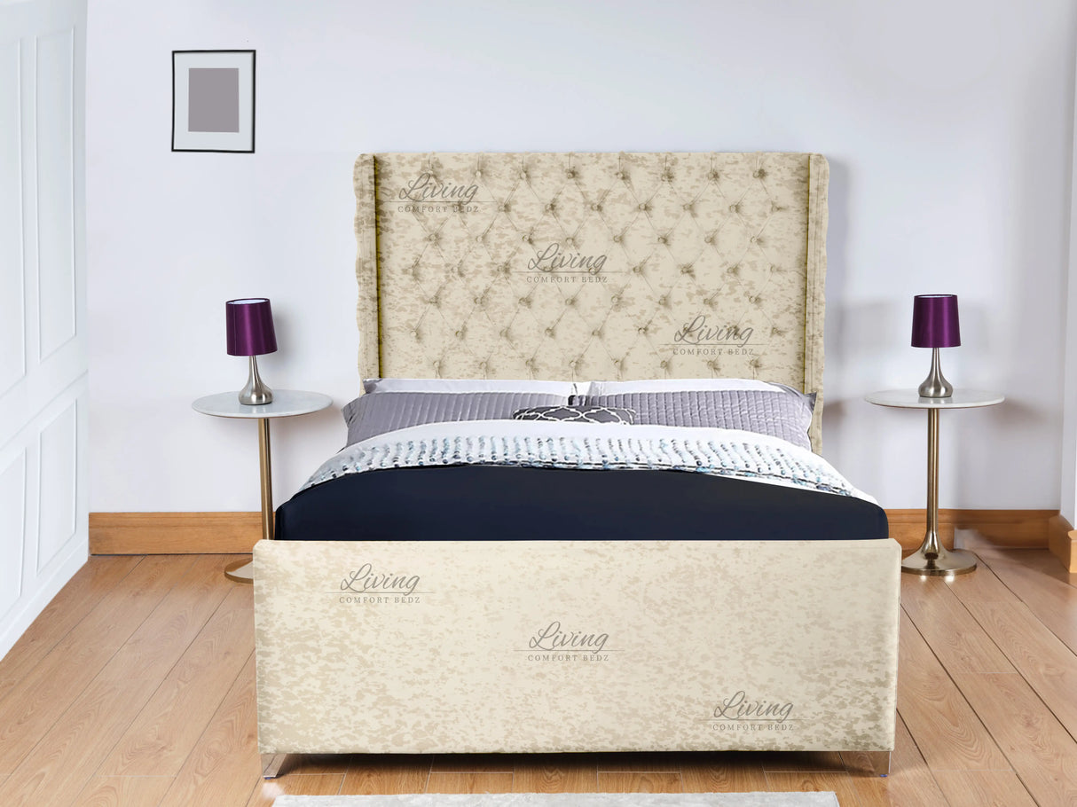 Monarch Wingback Upholstered Bed