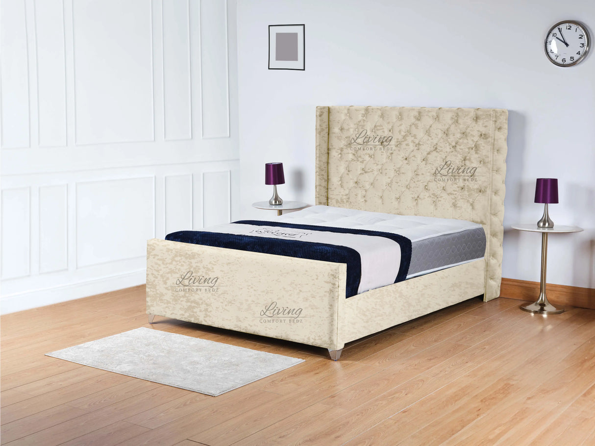 Monarch Wingback Upholstered Bed