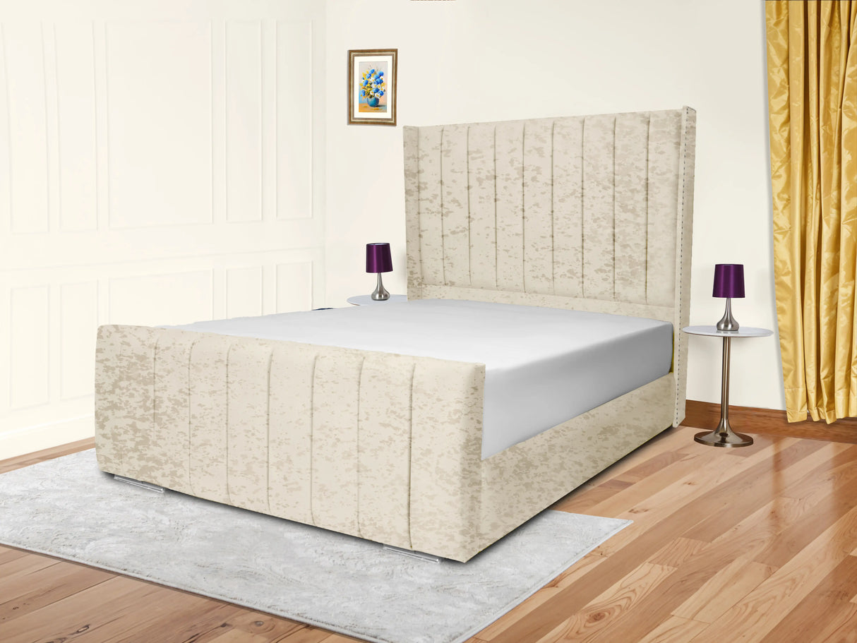 Sara Wingback Upholstered Bed