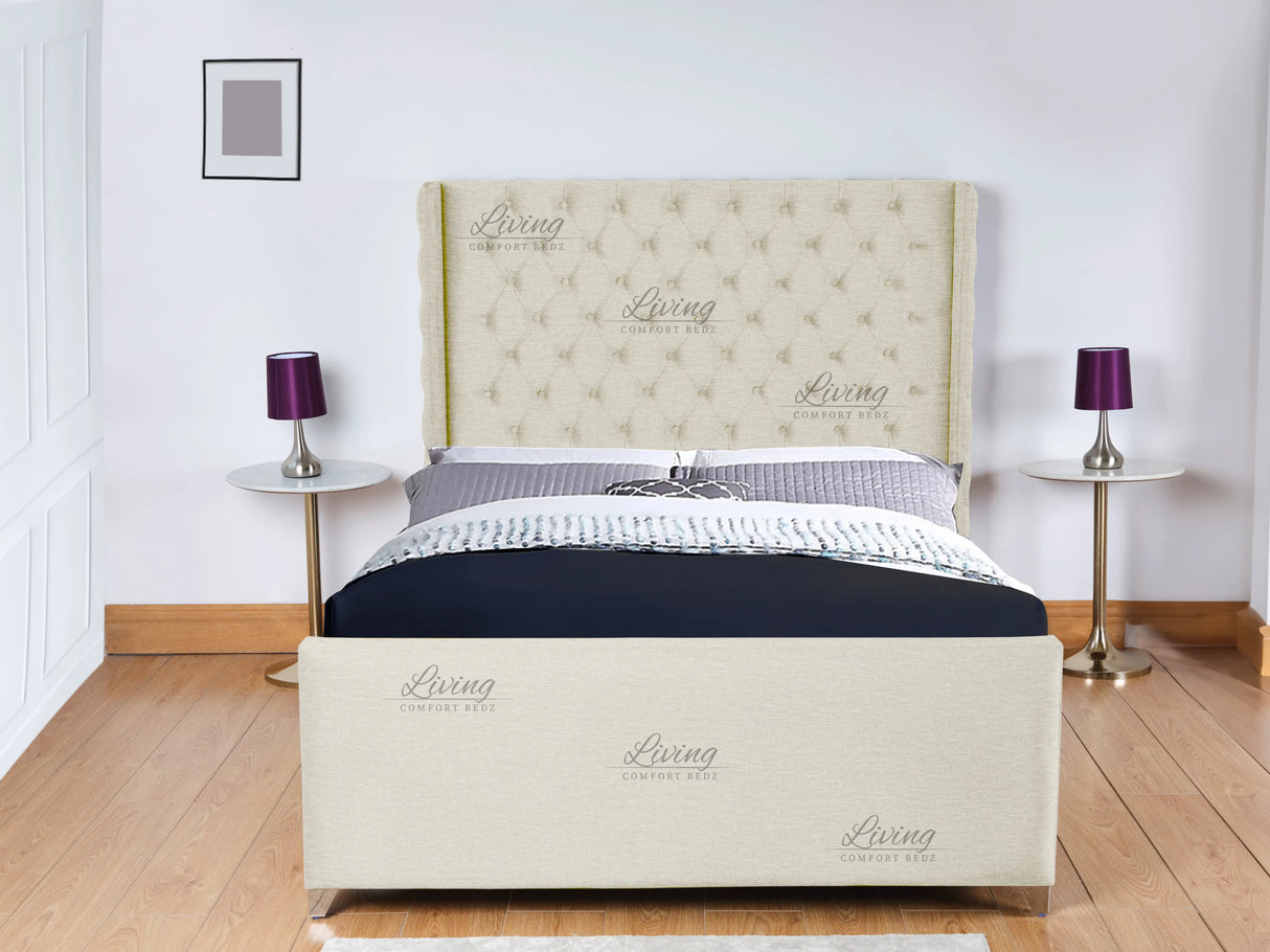 Monarch Wingback Upholstered Bed