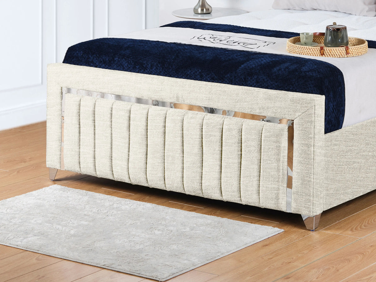 Chrome Edge Upholstered Bed