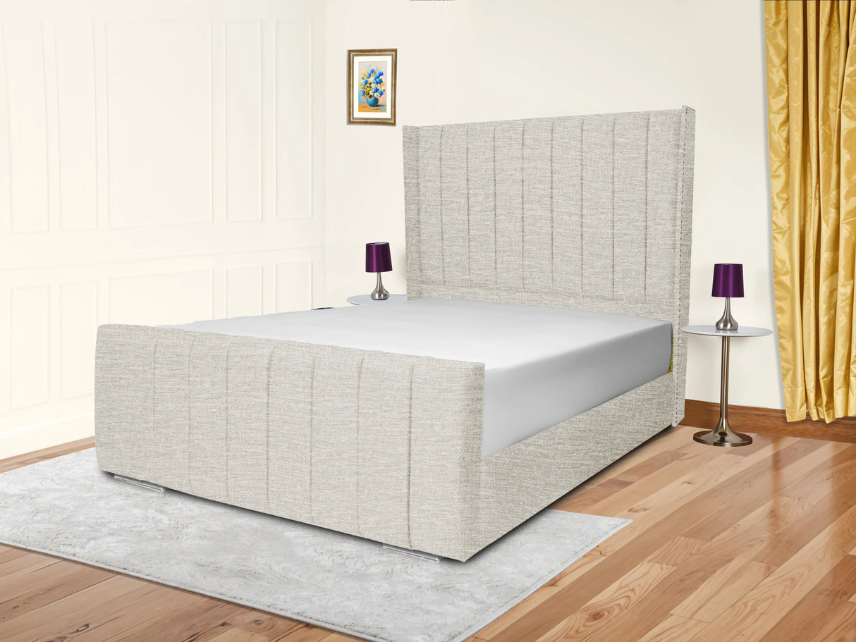 Sara Wingback Upholstered Bed