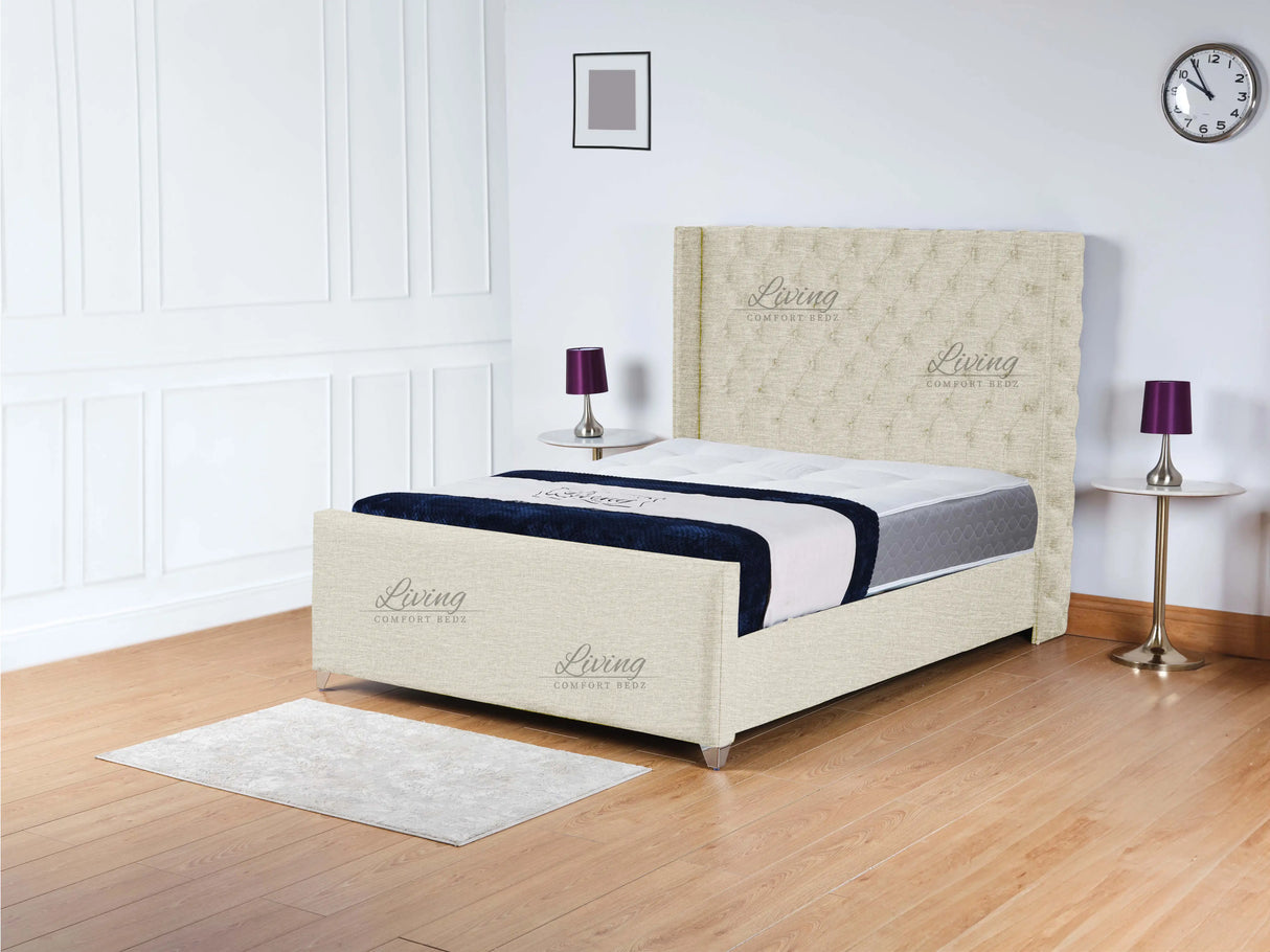 Monarch Wingback Upholstered Bed