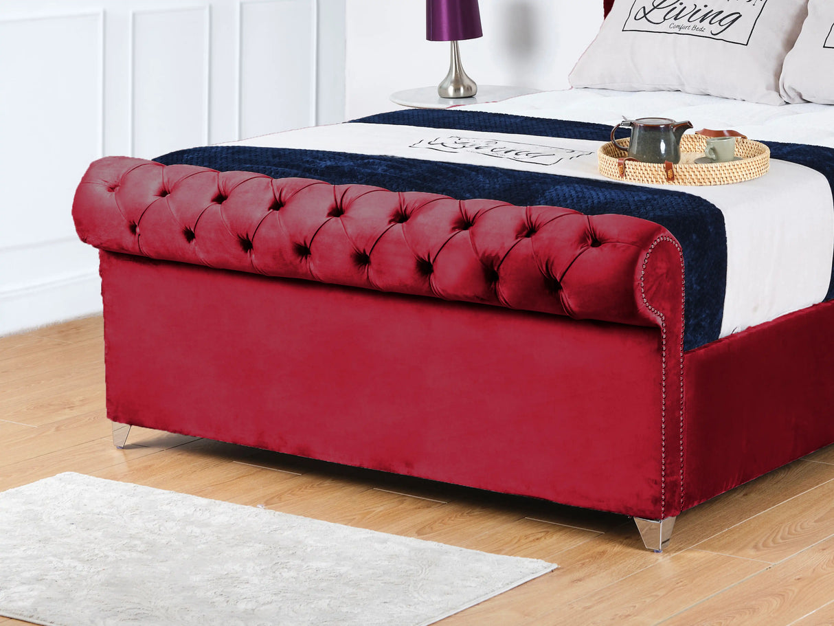 Chesterfield Sleigh Upholstered Bed