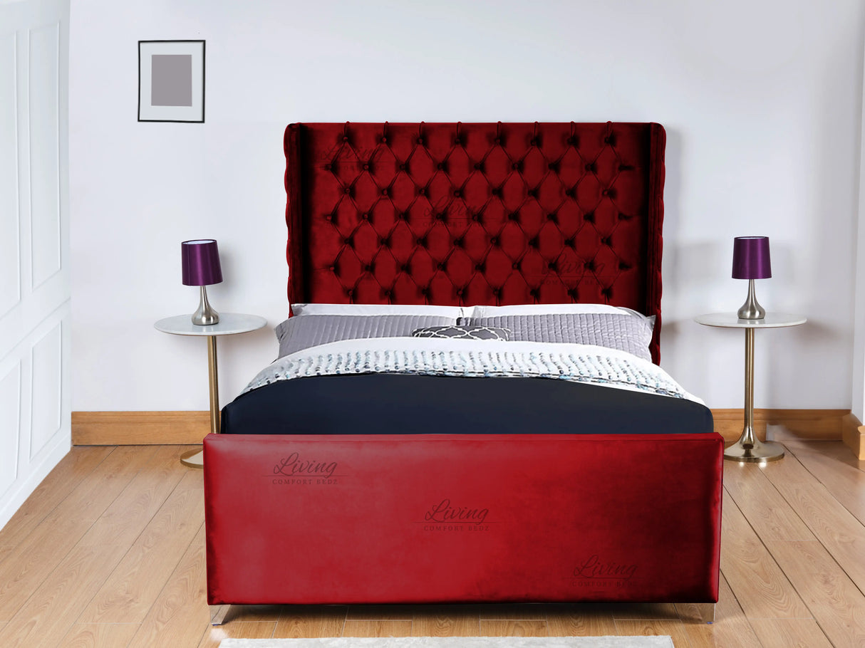 Monarch Wingback Upholstered Bed