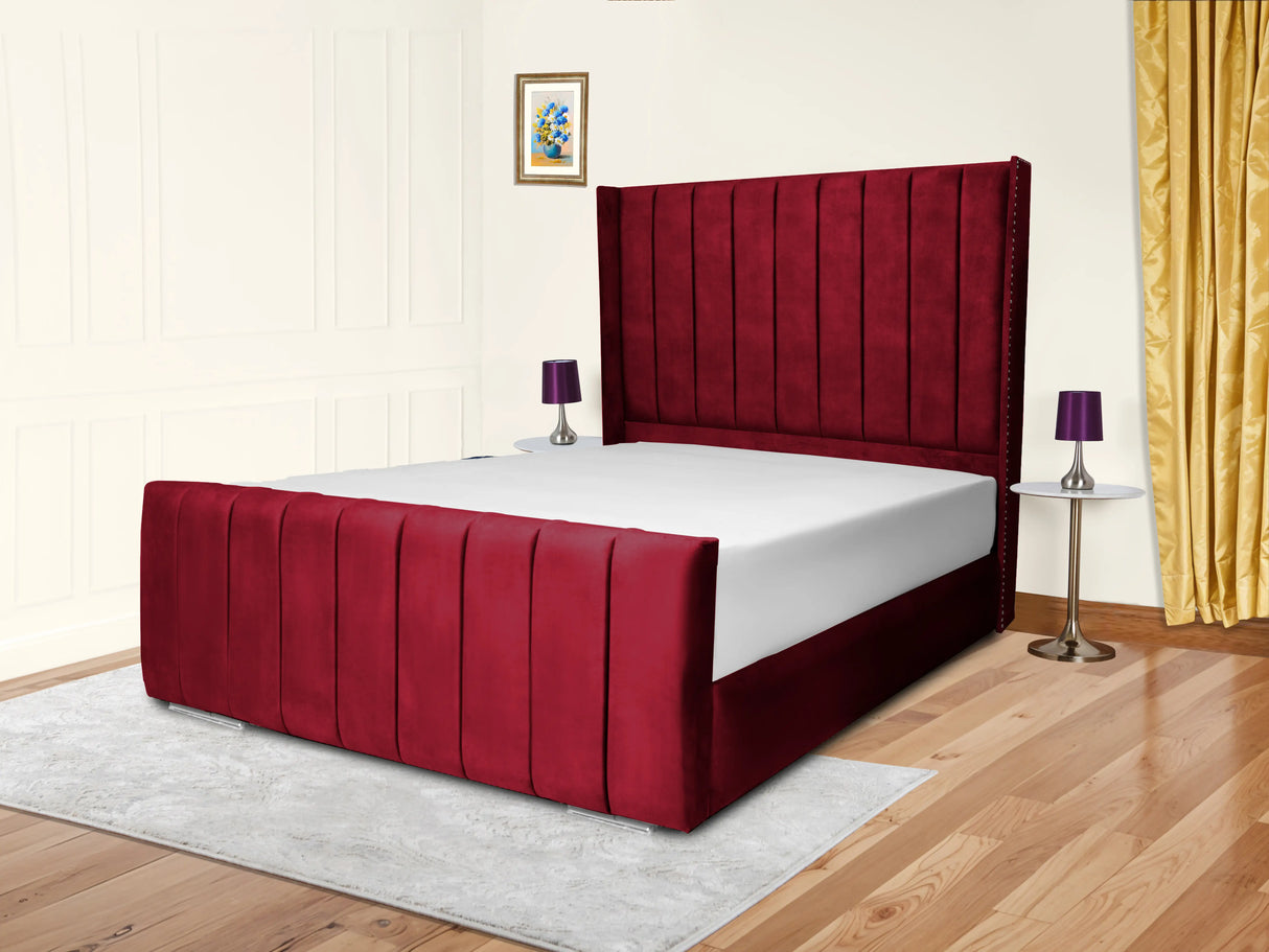 Sara Wingback Upholstered Bed