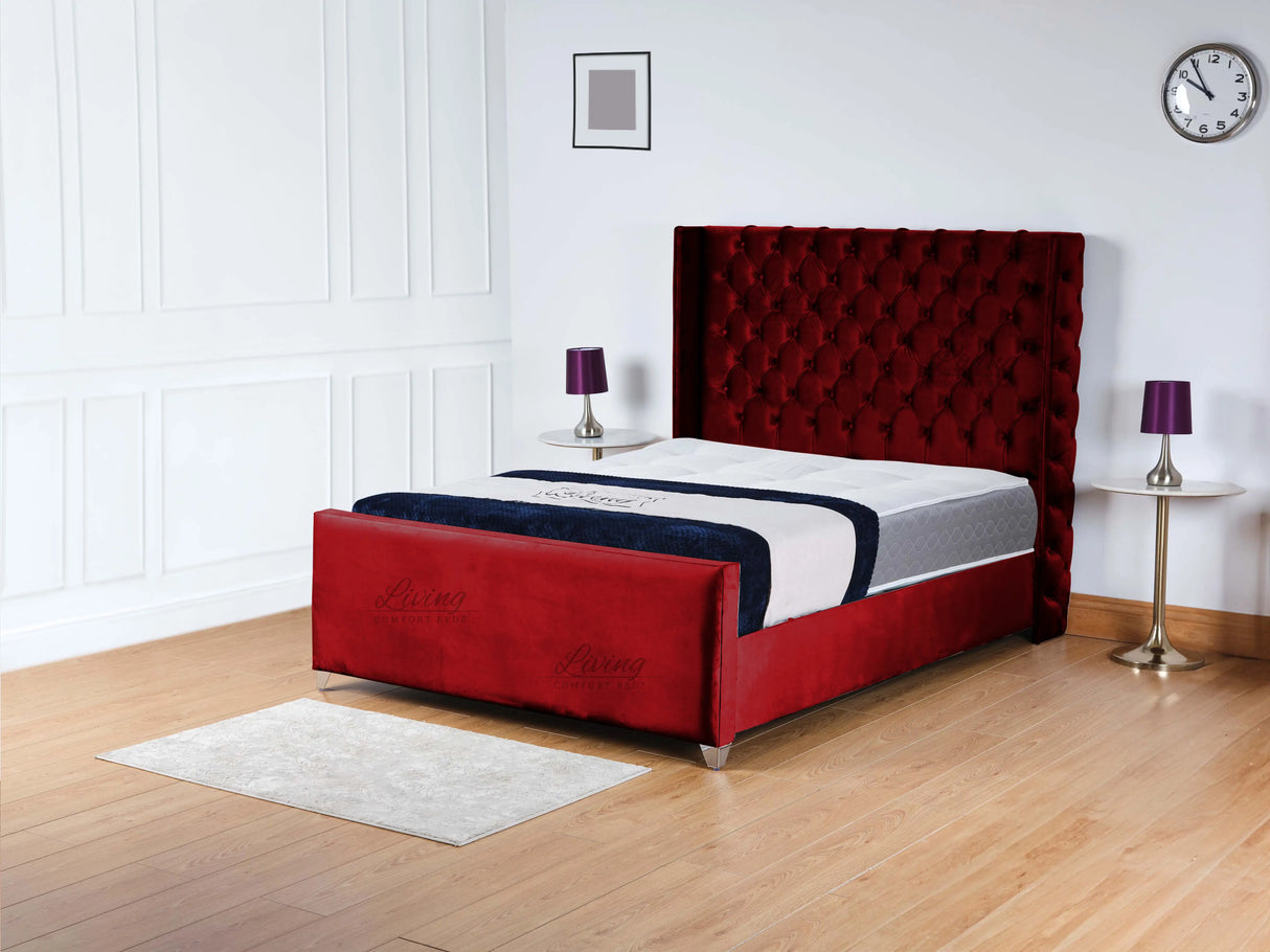 Monarch Wingback Upholstered Bed