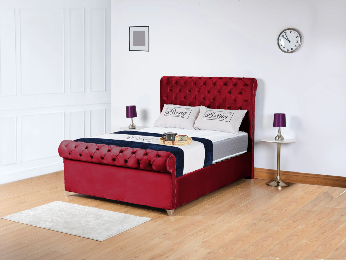 Chesterfield Sleigh Upholstered Bed