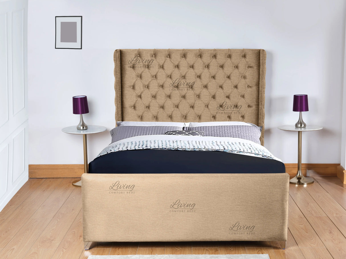 Monarch Wingback Upholstered Bed