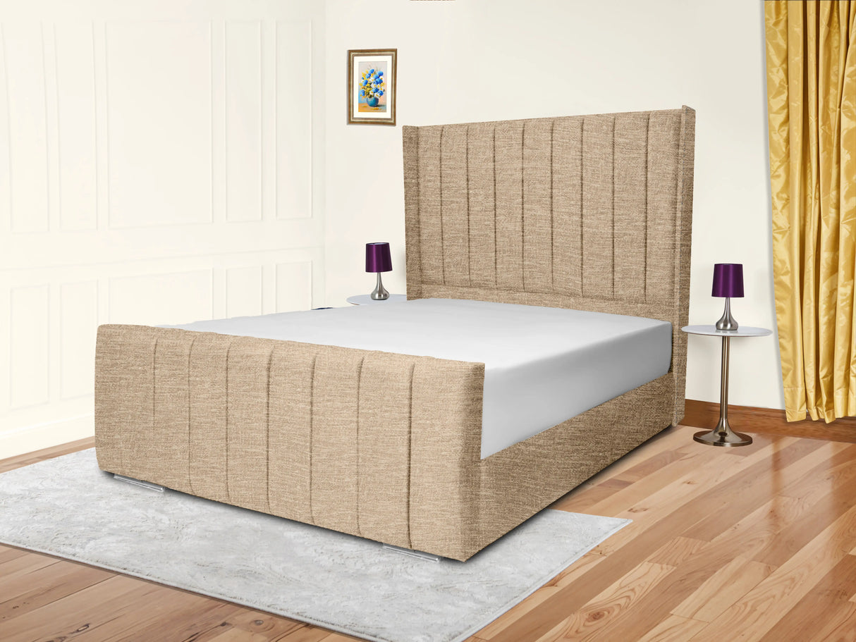 Sara Wingback Upholstered Bed