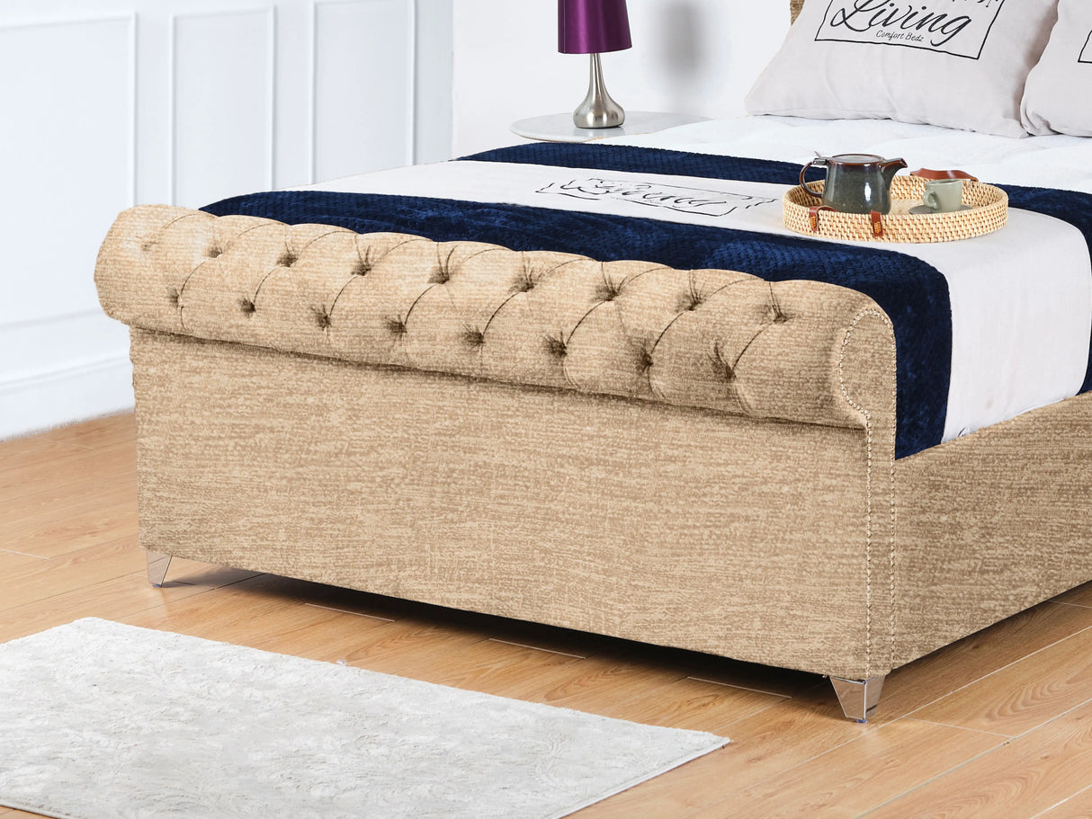 Chesterfield Sleigh Upholstered Bed