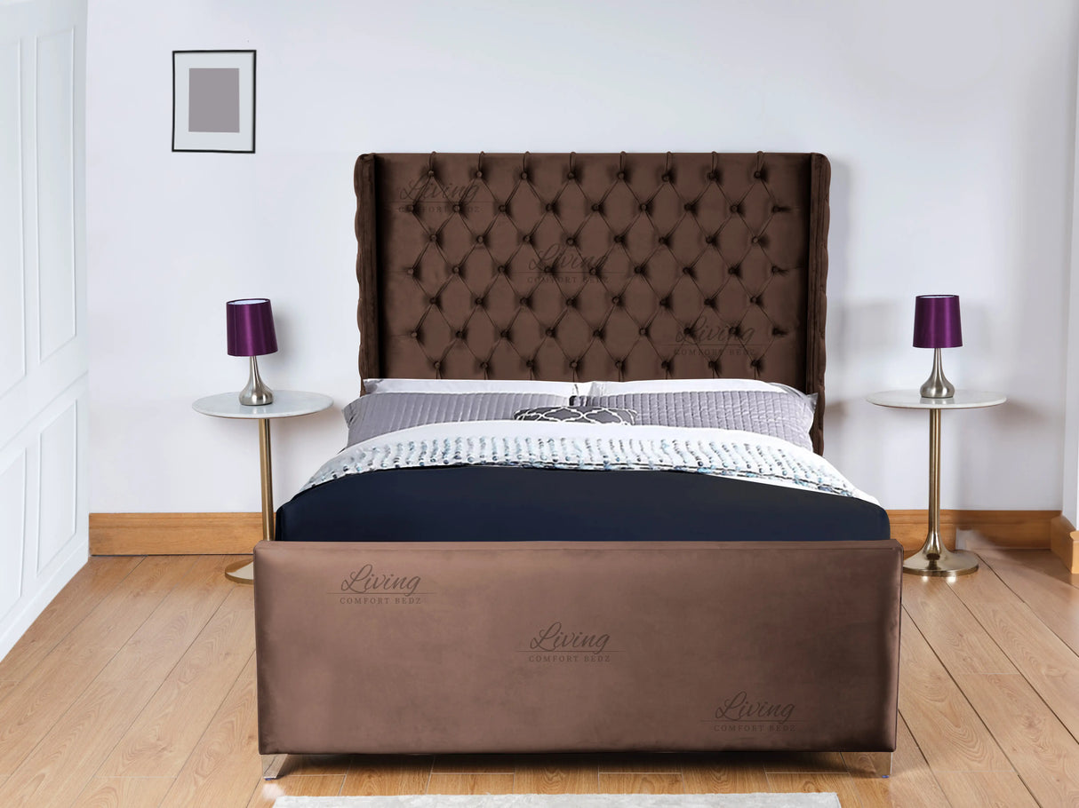 Monarch Wingback Upholstered Bed