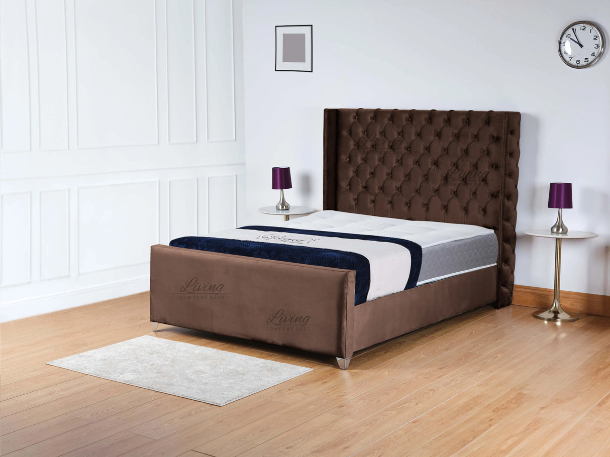 Monarch Wingback Upholstered Bed