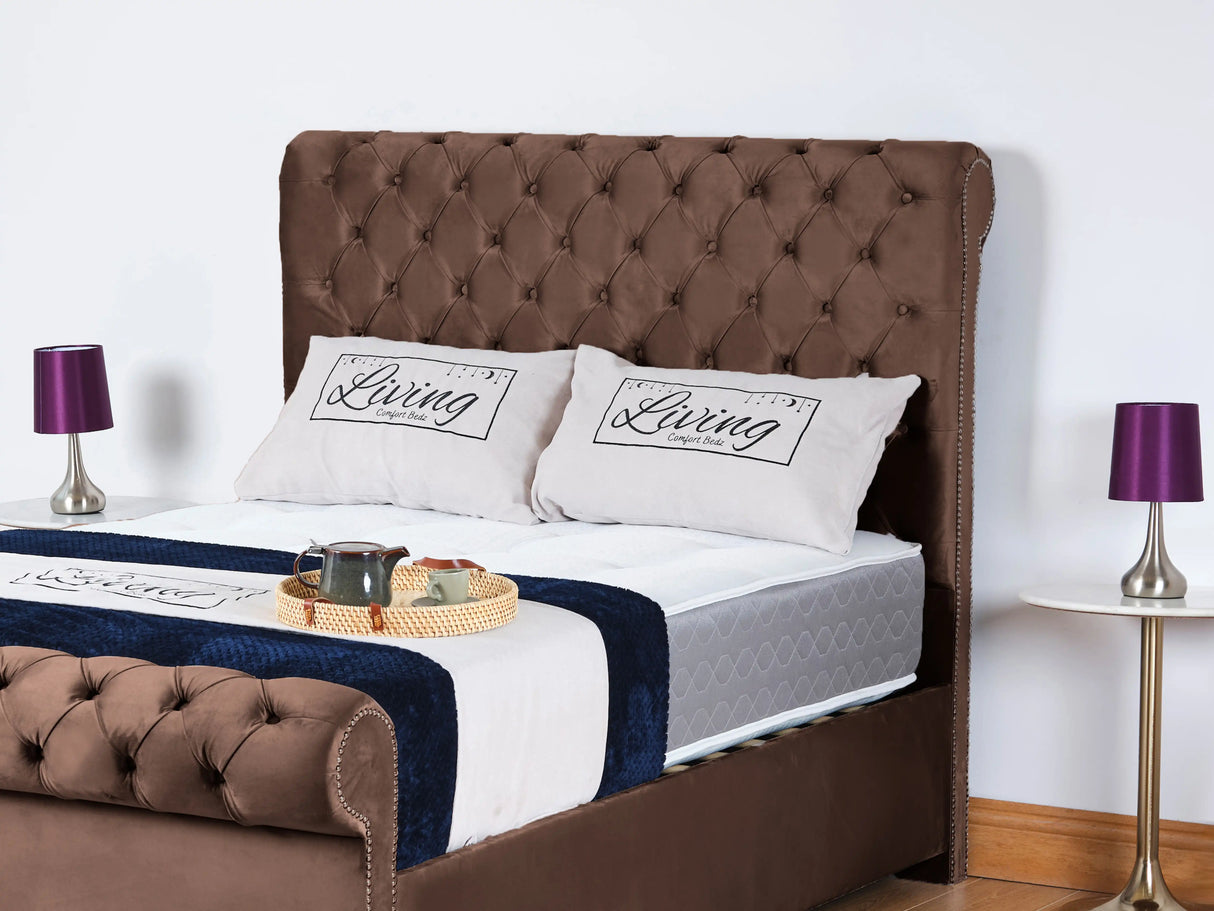 Chesterfield Sleigh Upholstered Bed