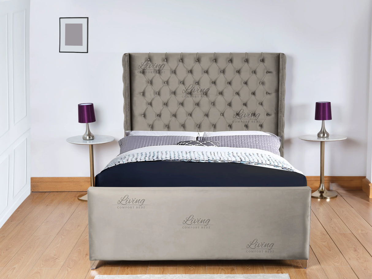 Monarch Wingback Upholstered Bed