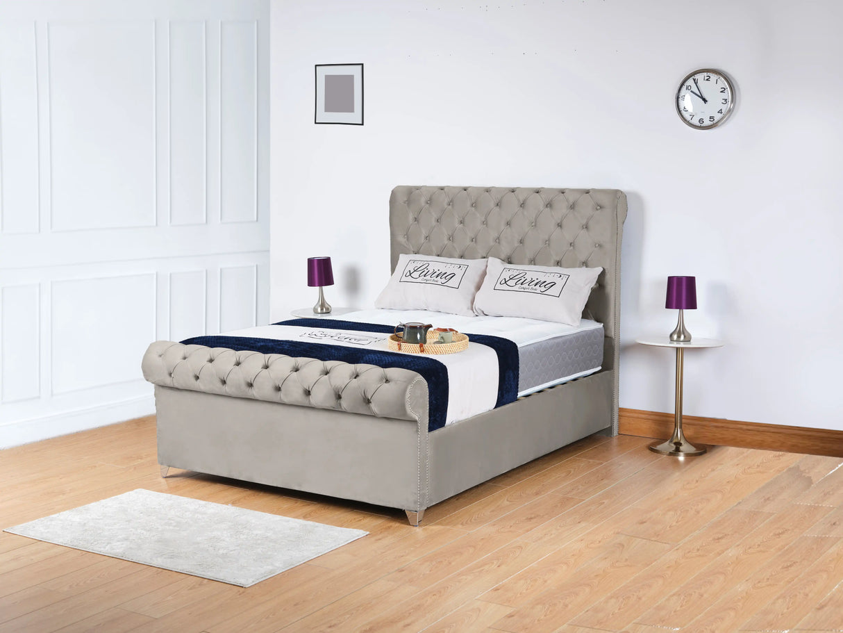 Chesterfield Sleigh Upholstered Bed