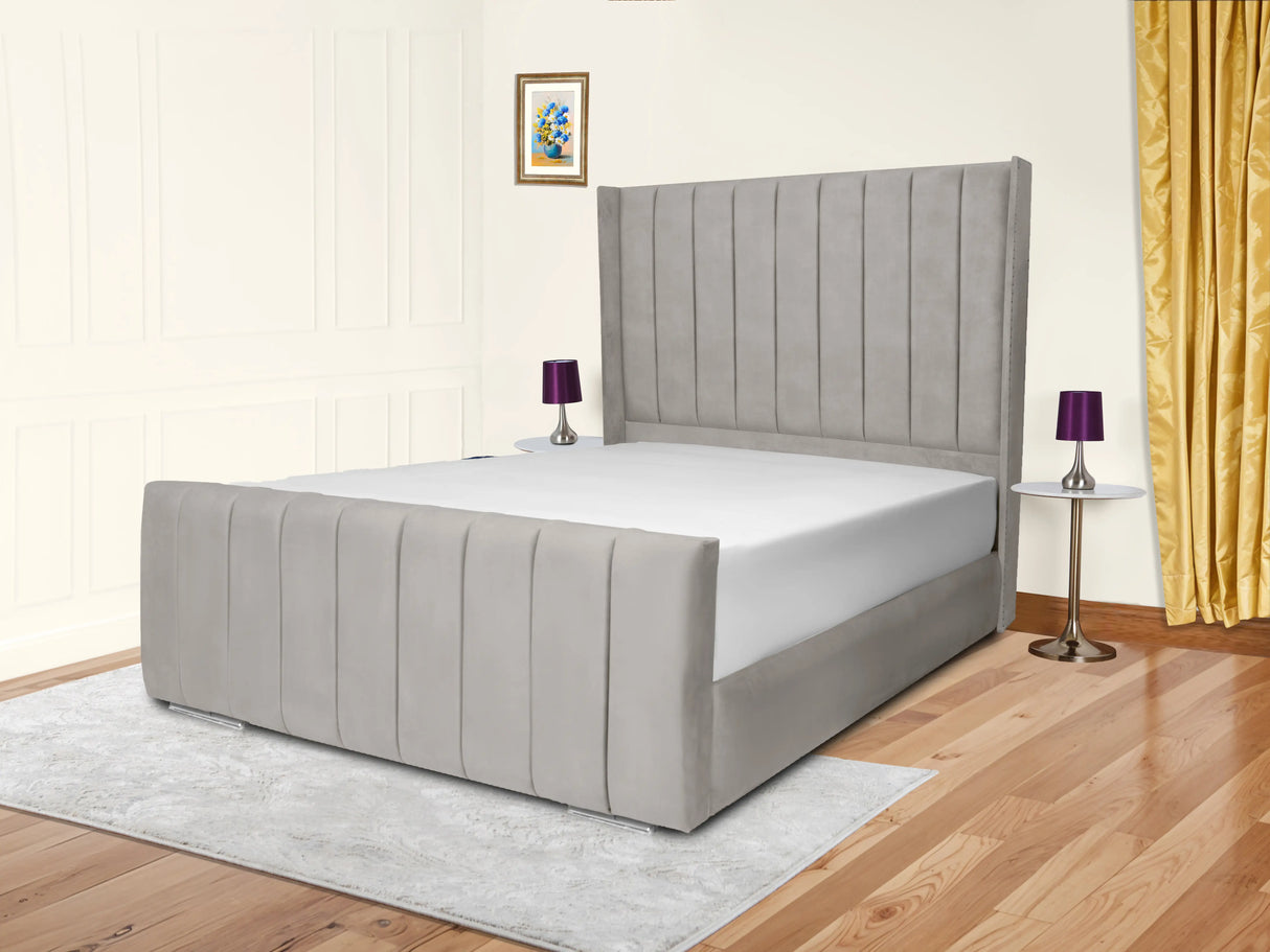 Sara Wingback Upholstered Bed
