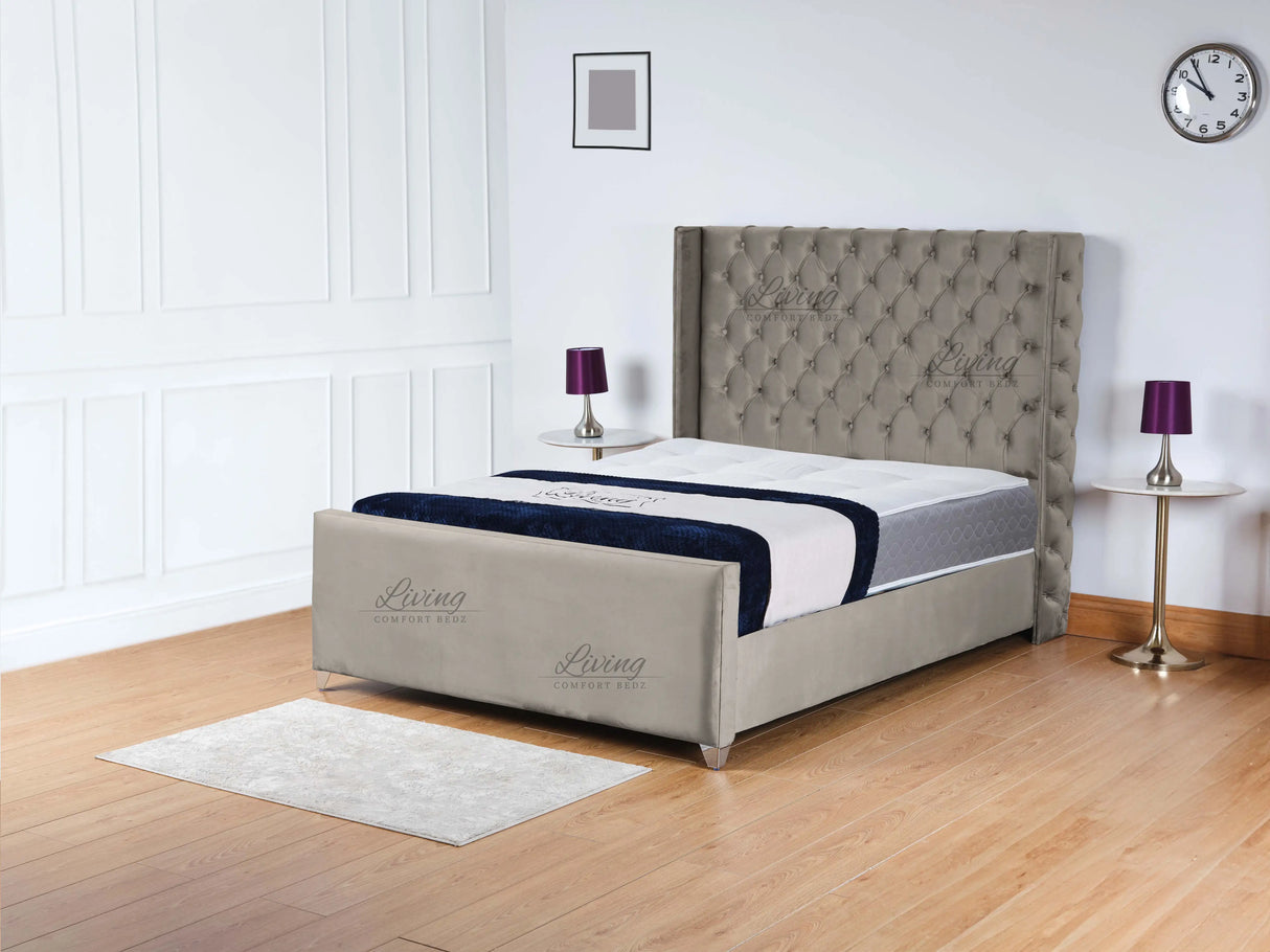 Monarch Wingback Upholstered Bed