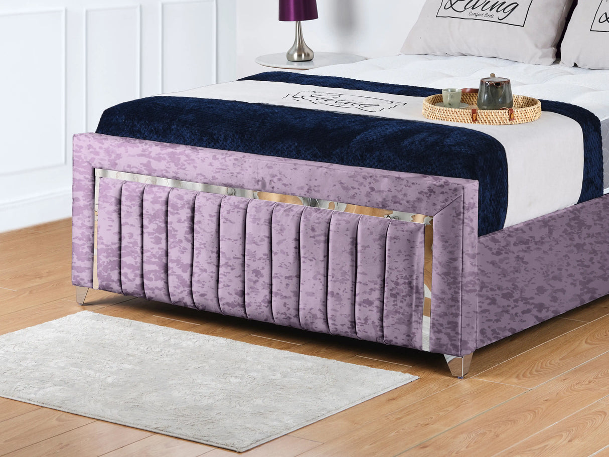 Chrome Edge Upholstered Bed