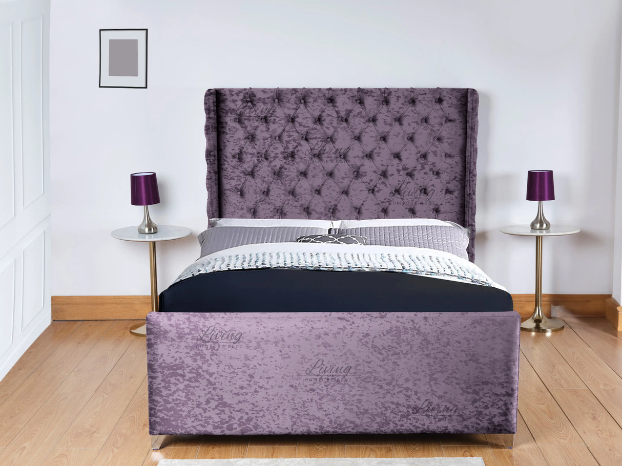 Monarch Wingback Upholstered Bed