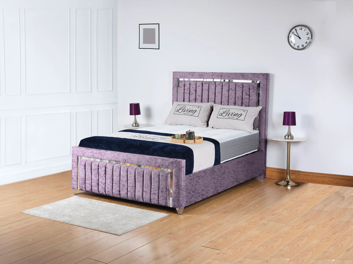 Chrome Edge Upholstered Bed