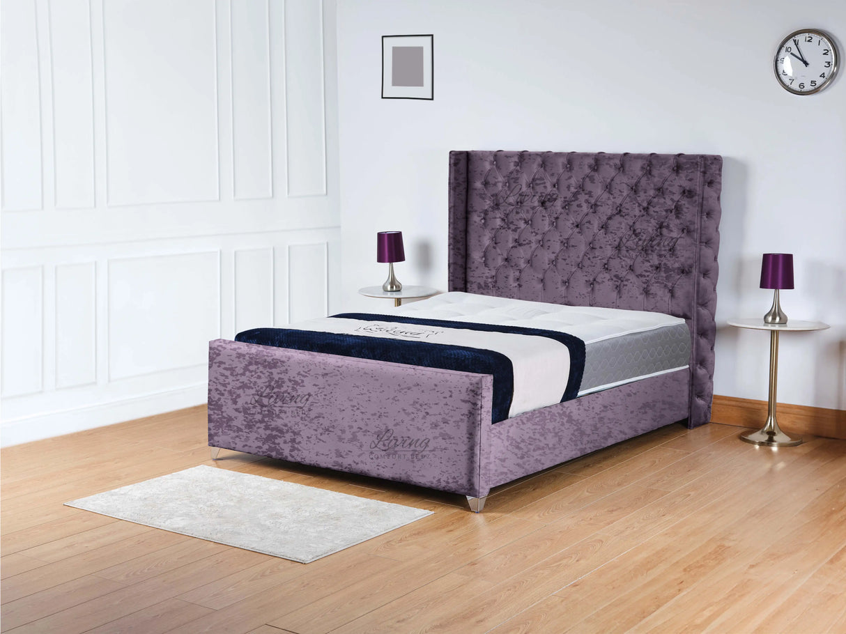 Monarch Wingback Upholstered Bed