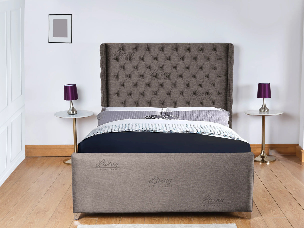 Monarch Wingback Upholstered Bed