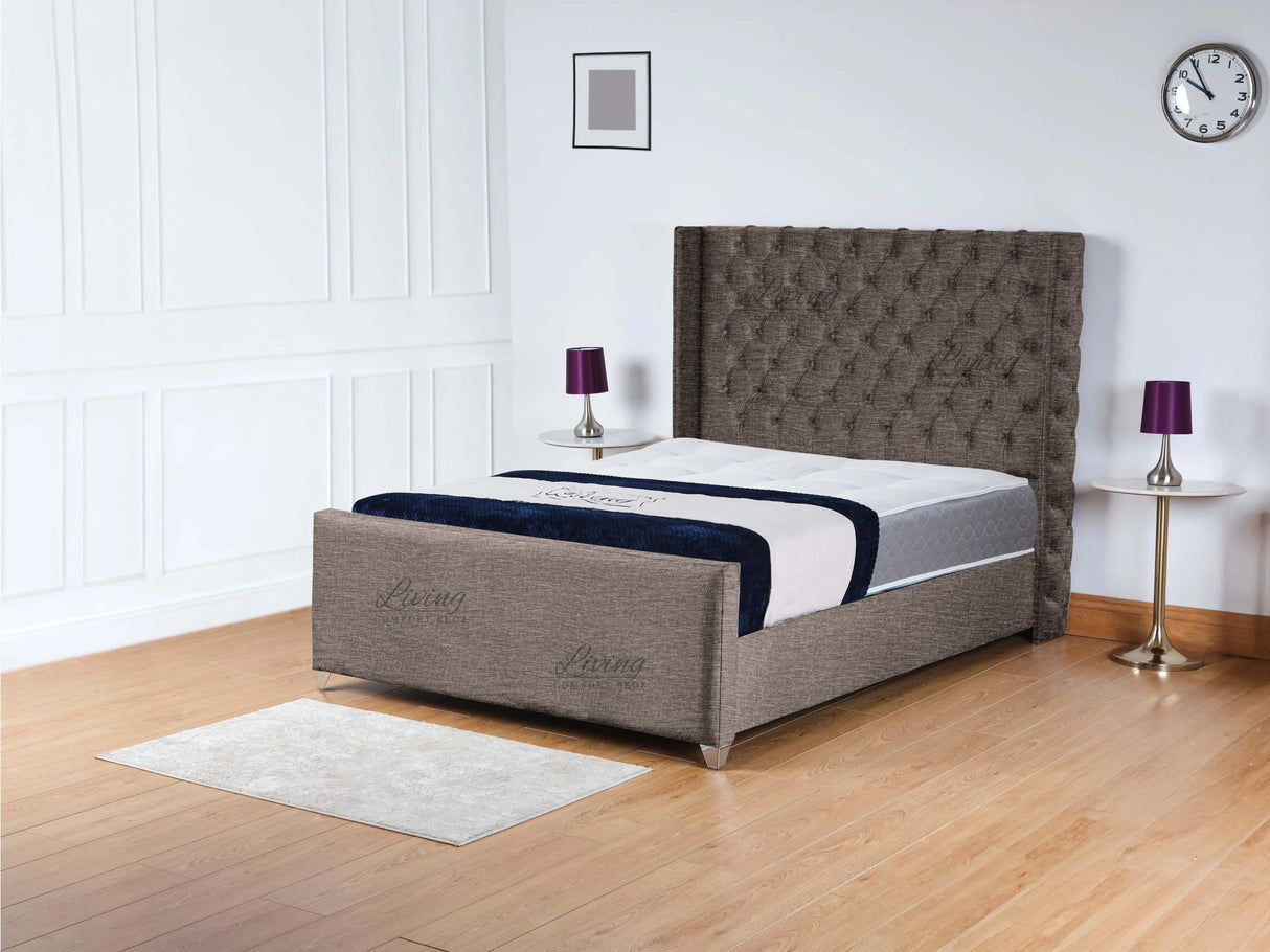 Monarch Wingback Upholstered Bed