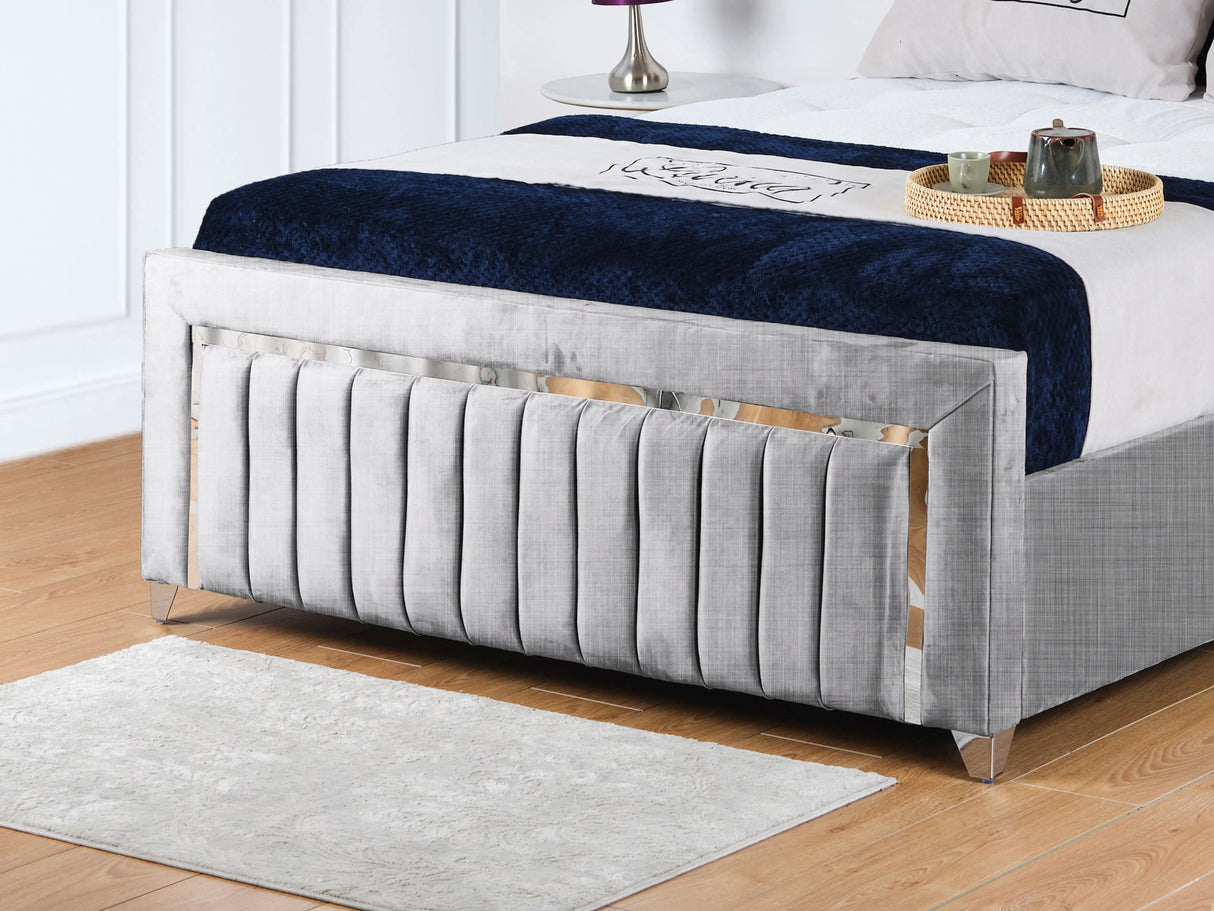 Chrome Edge Upholstered Bed