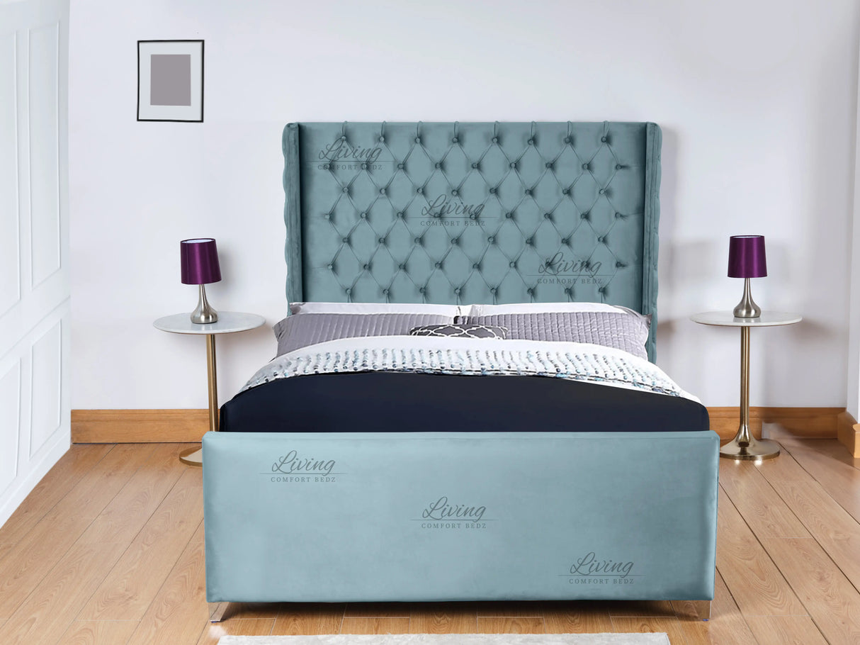 Monarch Wingback Upholstered Bed