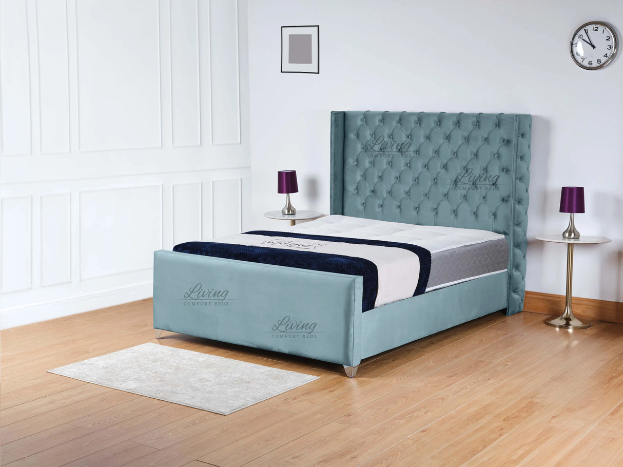 Monarch Wingback Upholstered Bed