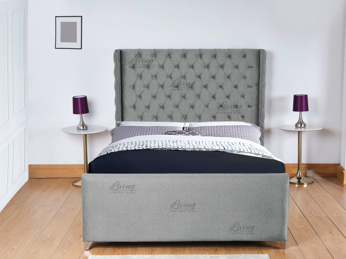 Monarch Wingback Upholstered Bed