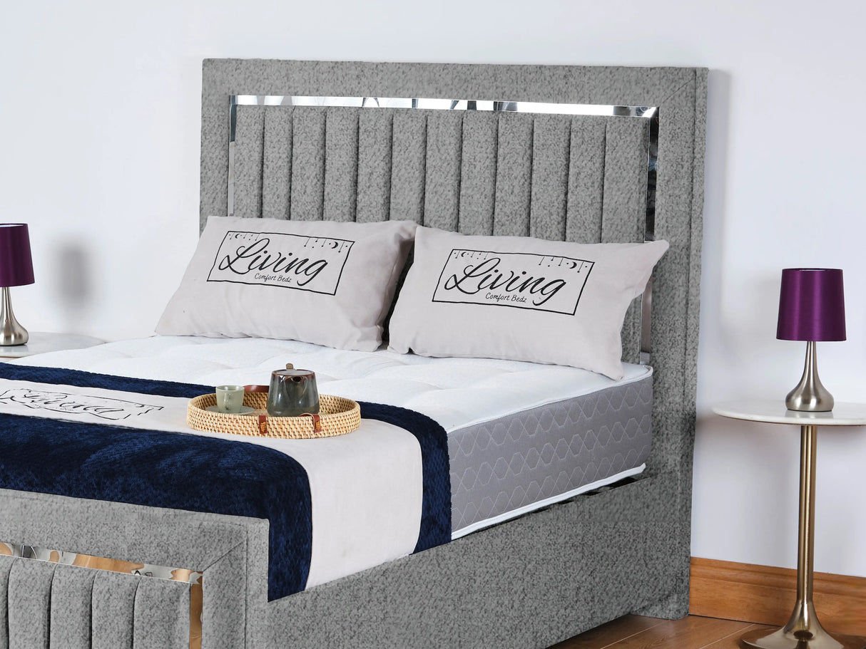 Chrome Edge Upholstered Bed