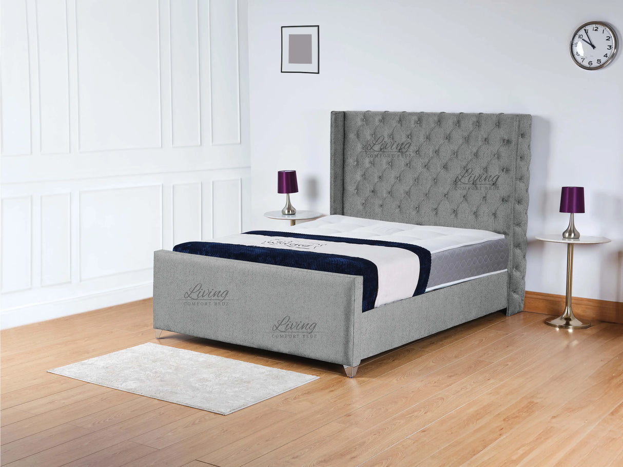 Monarch Wingback Upholstered Bed