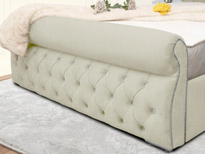 Swan Sleigh Chesterfield Upholstered Bed