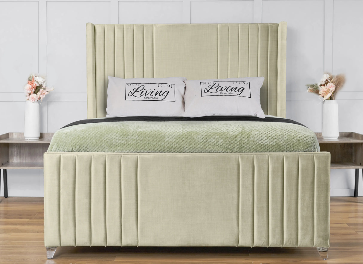 Elise lined winged Upholstered Bed