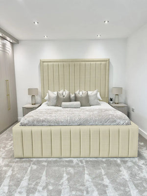 Hampton panel upholstered bed