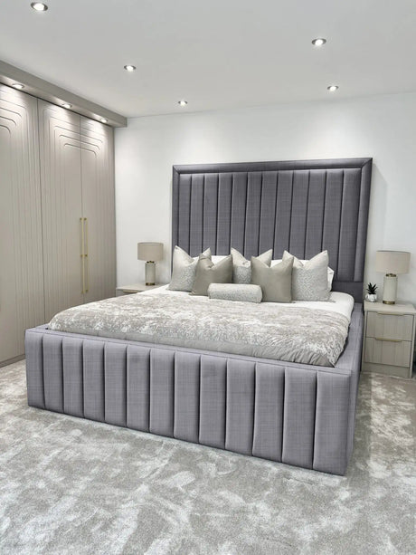 Hampton panel upholstered bed