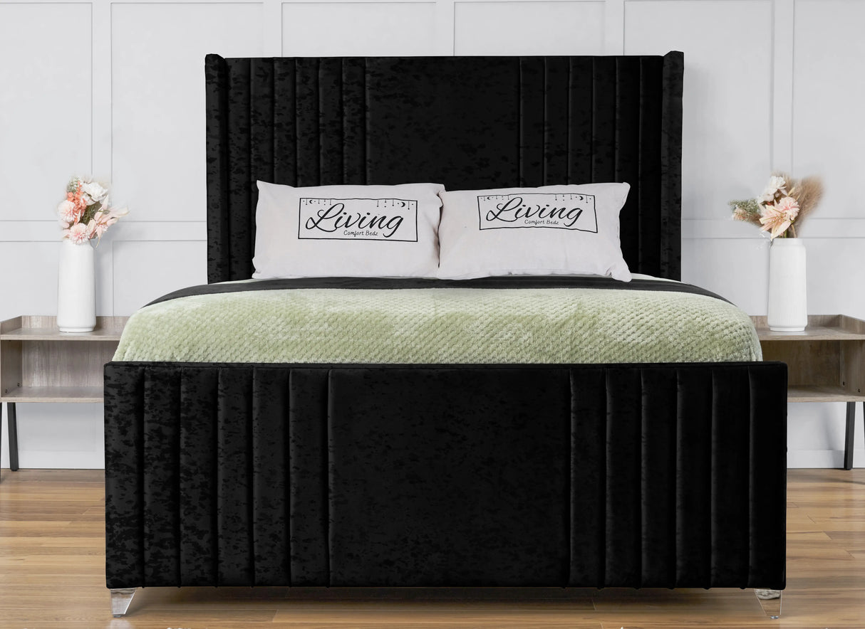 Elise lined winged Upholstered Bed