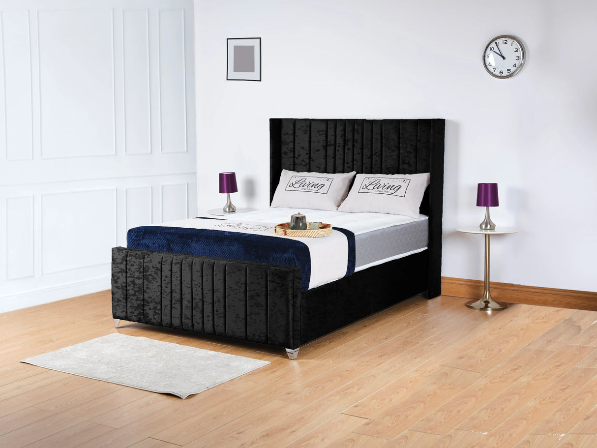 Valencia Lined Wings Upholstered Bed