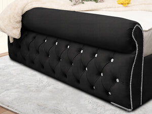 Swan Sleigh Chesterfield Upholstered Bed