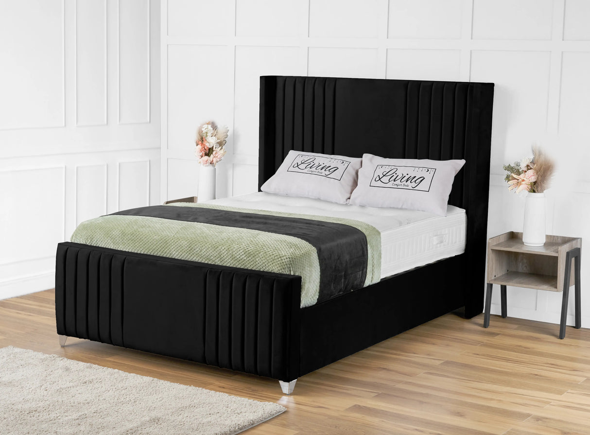 Elise lined winged Upholstered Bed