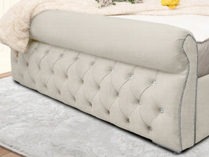 Swan Sleigh Chesterfield Upholstered Bed