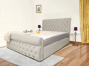 Swan Sleigh Chesterfield Upholstered Bed