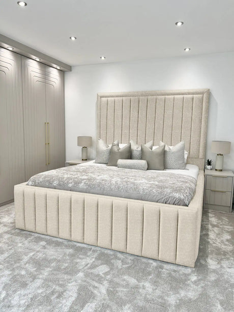 Hampton panel upholstered bed