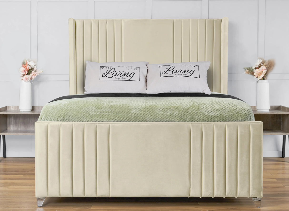 Elise lined winged Upholstered Bed