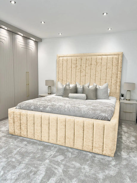 Hampton panel upholstered bed