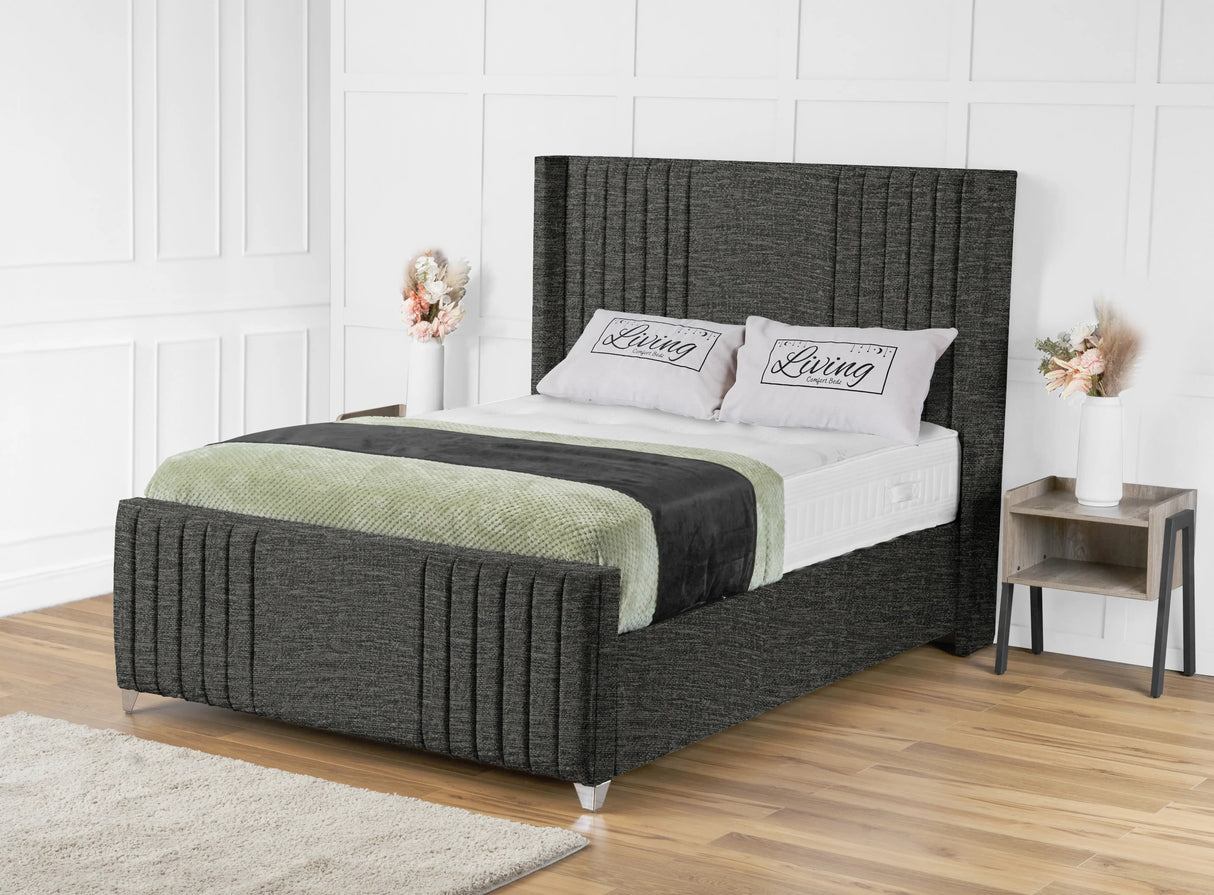 Elise lined winged Upholstered Bed